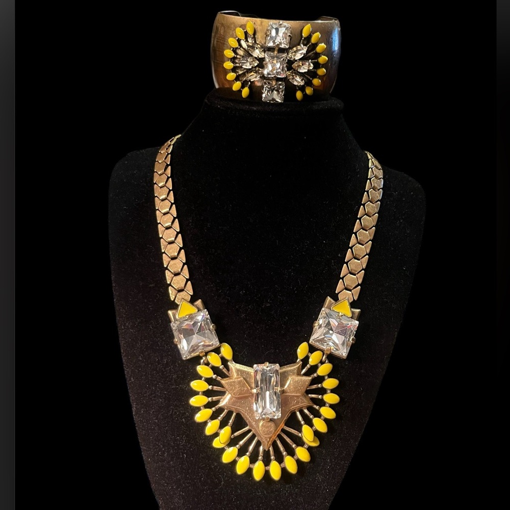 STELLA & DOT Norah Art Deco  Statement Necklace + CUFF